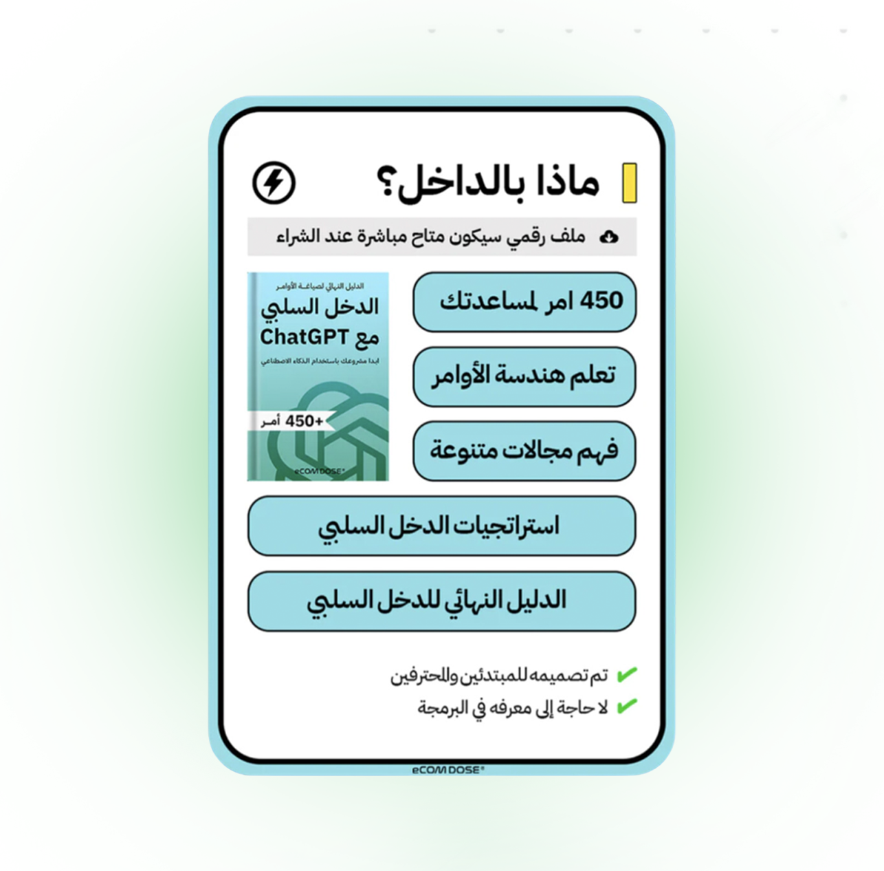 ChatGPT كتاب رقمي الدخل السلبي مع